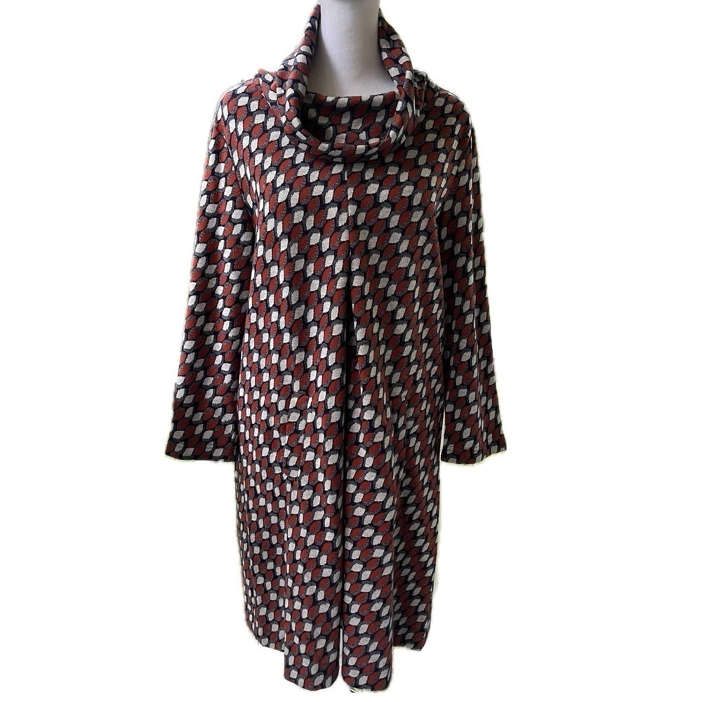 Tyler Boe Geometric Print Cowl Neck Tunic Sweater Dress – Size Medium